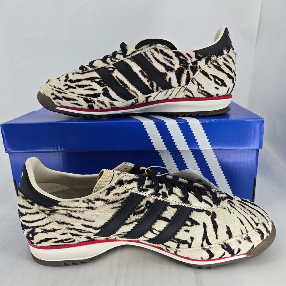 adidas SL 72 OG W Zebra Animal Print Pony Hair Sneakers KH8811 Womens 6.5